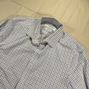 Mizzen Main Leeward Mens Medium Trim Fit Plaid Performance Long Sleeve Button up